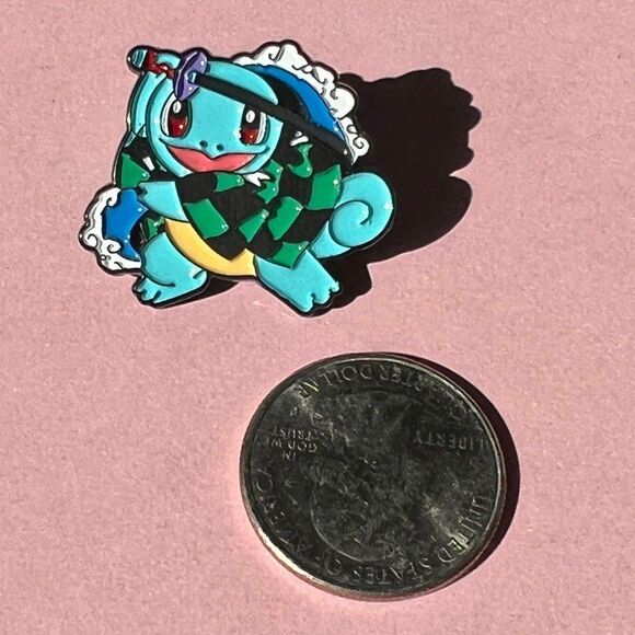 Squirtle/Tanjiro Pokemon Enamel Pin - Picture 2 of 5